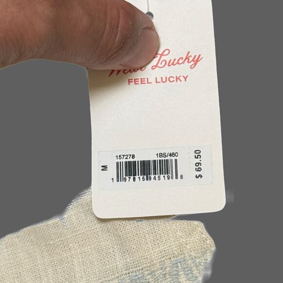 Lucky Brand Dobby Stripe Cotton Drawstring Shorts Size M NWT Blue Multi Stripe - Picture 7 of 11